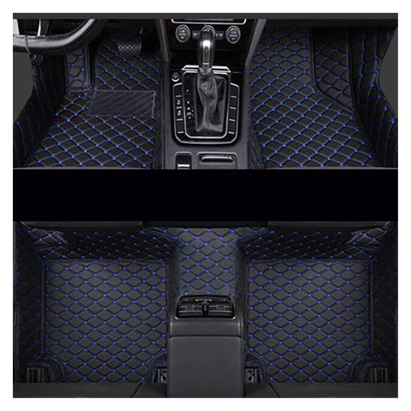 Auto Matten Auto-Fußmatten Für VW Für Touareg 2011 2012 2013 2014 2015 2016 2017 2018 Custom Auto Fußpolster Innenausstattung Auto Fussmatten(Black-Blue) von DZSYANJIASM