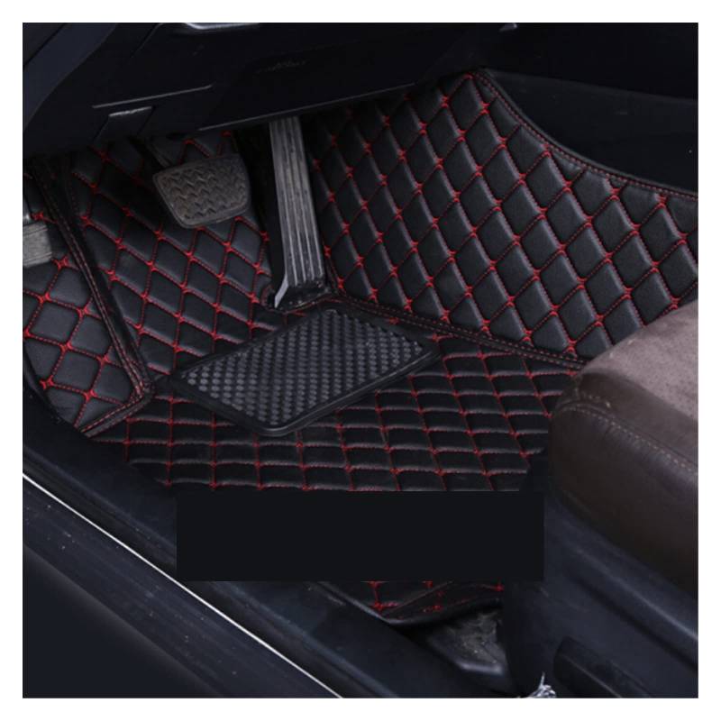 Auto Matten Für Hyundai Für Sonata LF 2015-2018 Auto Fußmatten Innen Leder Teppiche Auto Zubehör Styling Custom Teppiche Schützen Auto Fussmatten(Front 1pcs bk red) von DZSYANJIASM