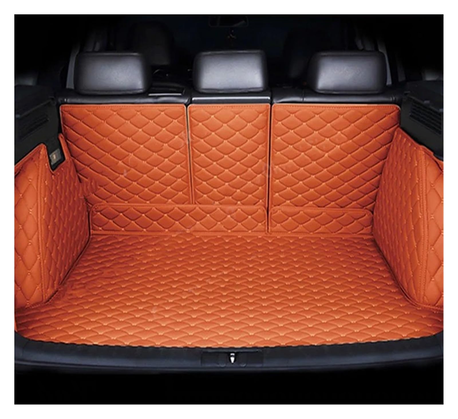 Auto Matten Für VW Für Sharan 7N 7seat 2010~2022 wasserdichte Carro Auto Kofferraum Matte Auto Innen Dekoration Auto Zubehör Kofferraummatte Kofferraumschutz Matte(Braun,Full Cover) von DZSYANJIASM