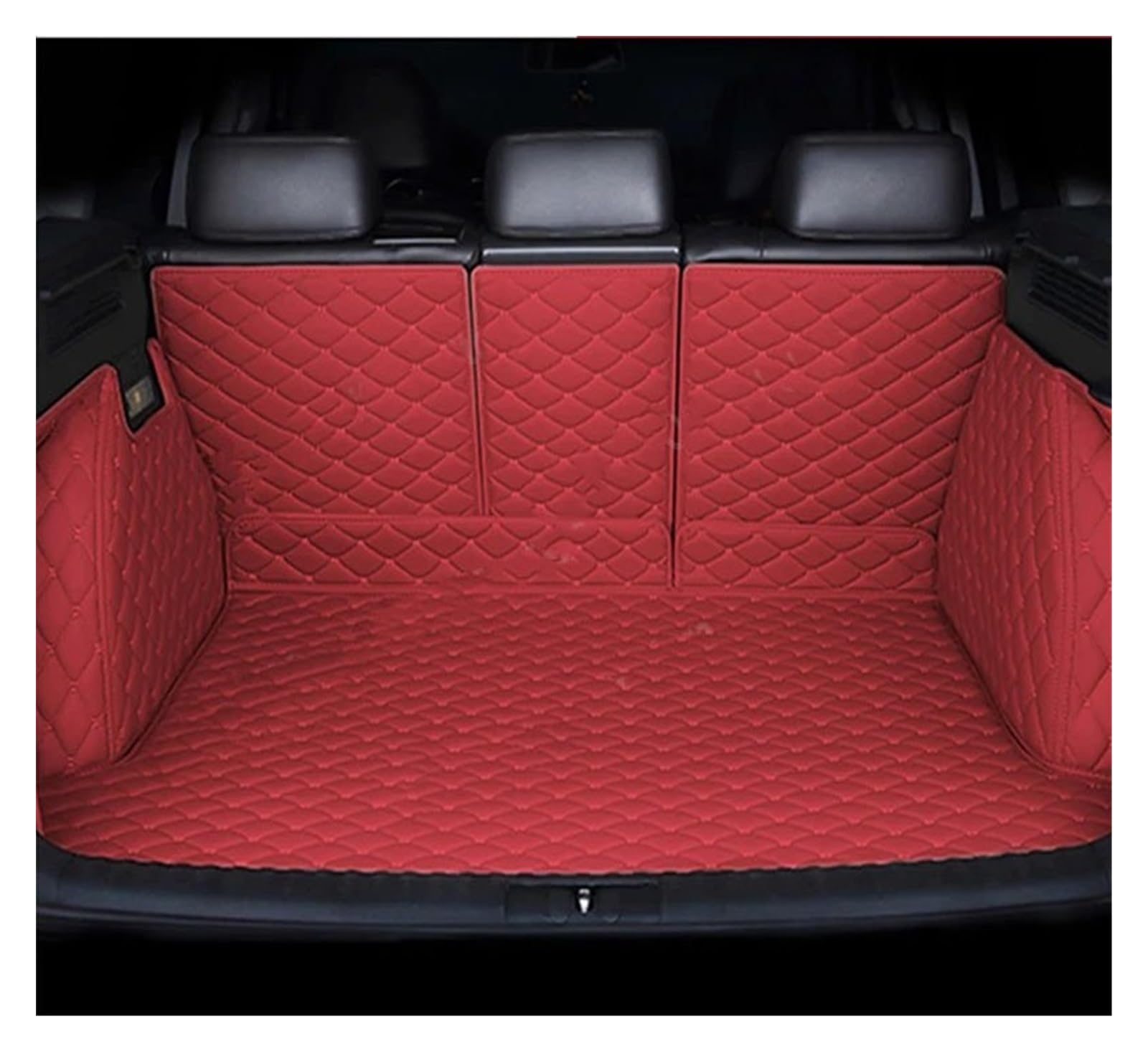 Auto Matten Für VW Für Sharan 7N 7seat 2010~2022 wasserdichte Carro Auto Kofferraum Matte Auto Innen Dekoration Auto Zubehör Kofferraummatte Kofferraumschutz Matte(Kastanienbraun,Full Cover) von DZSYANJIASM