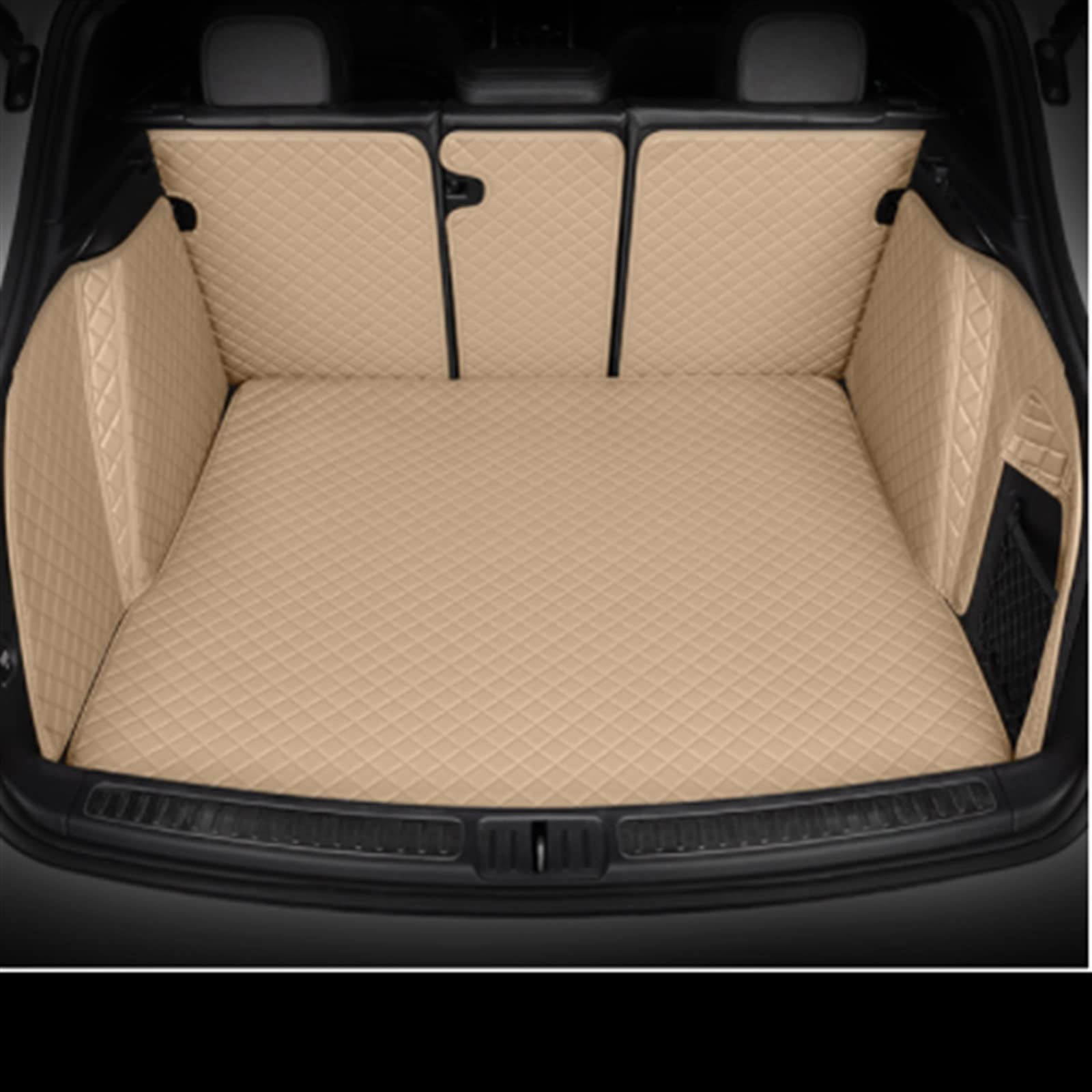 Benutzerdefinierte Kofferraummatten Für FIAT 500 500C 500X Alle Modelle Auto Teppich Teppiche Steg Teppich Zubehör Styling Innenteile Kofferraummatte Kofferraumschutz Matte(Beige,Full Cover) von DZSYANJIASM