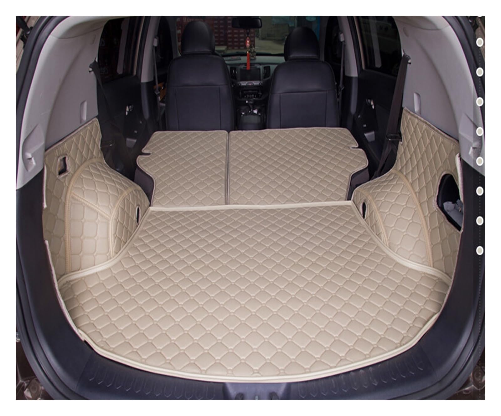 Custom Car Stamm Matten Für Toyota Für Venza 2015-2009 Langlebige wasserdichte Boot Teppiche Cargo-Matte Für Venza 2011 Rote Farbe Kofferraummatte Kofferraumschutz Matte(Beige) von DZSYANJIASM