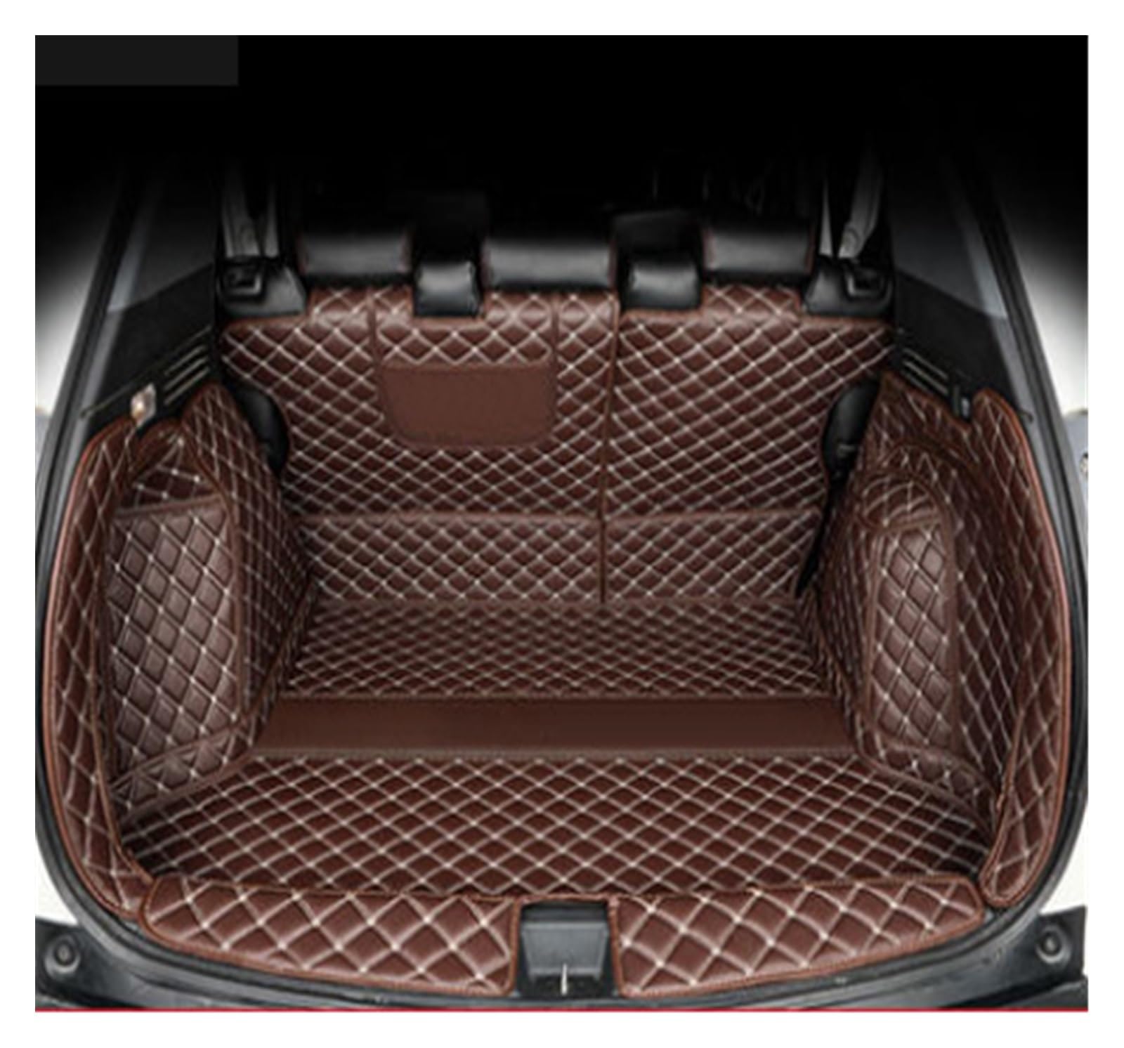 Deluxe Leder Vollheck Kofferraumwanne Liner Cargo Mat Bodenschutz Fußpolster Matten Für XRV Für VEZEL 2015 2016 2017 2018 2019 Kofferraummatte Kofferraumschutz Matte(Kaffee,6pc) von DZSYANJIASM