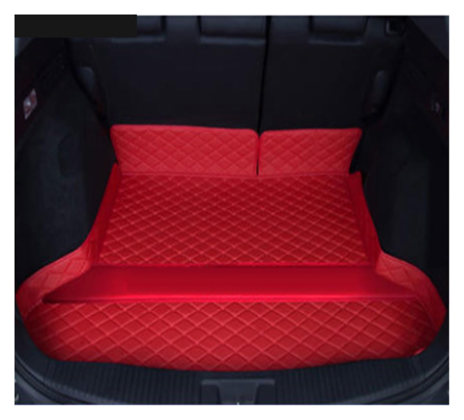 Deluxe Leder Vollheck Kofferraumwanne Liner Cargo Mat Bodenschutz Fußpolster Matten Für XRV Für VEZEL 2015 2016 2017 2018 2019 Kofferraummatte Kofferraumschutz Matte(Rot,1pc) von DZSYANJIASM