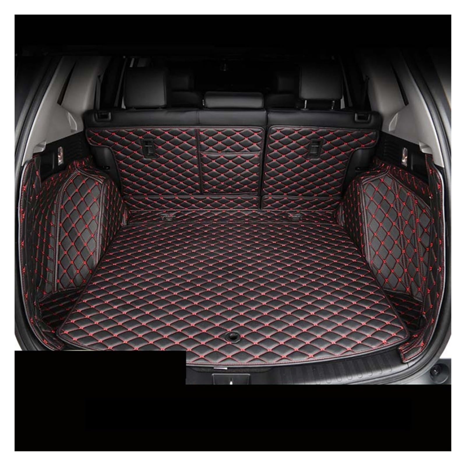 Für CRV Für CR-V 2017 2018 Auto Boot Mat Hinten Stamm Liner Cargo Floor Teppich Fach Hinten Stamm Boden Matte Fach Teppich Schlamm Kofferraummatte Kofferraumschutz Matte(Schwarz Rot) von DZSYANJIASM