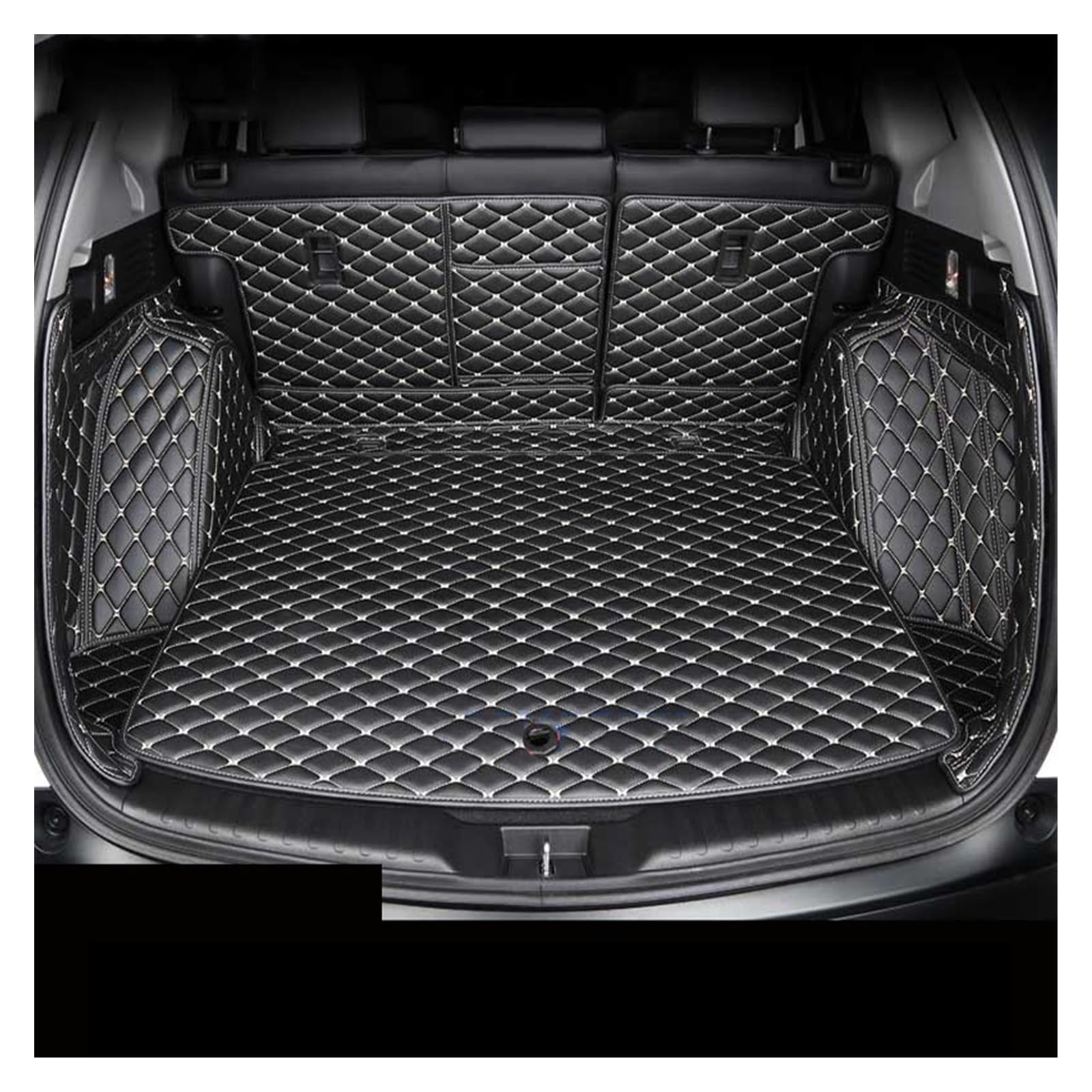 Für CRV Für CR-V 2017 2018 Auto Boot Mat Hinten Stamm Liner Cargo Floor Teppich Fach Hinten Stamm Boden Matte Fach Teppich Schlamm Kofferraummatte Kofferraumschutz Matte(Schwarzbeige) von DZSYANJIASM