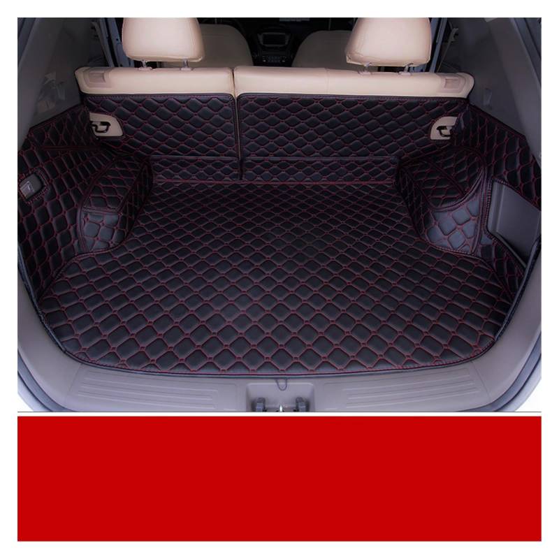 Für Hyundai Für Tucson Leder Kofferraum Cargo Mat Matte 2010 2011 2012 2013 2014 2015 Für Ix35 Gepäck Boot Teppich Teppich Kofferraummatte Kofferraumschutz Matte(Black Red Wire) von DZSYANJIASM