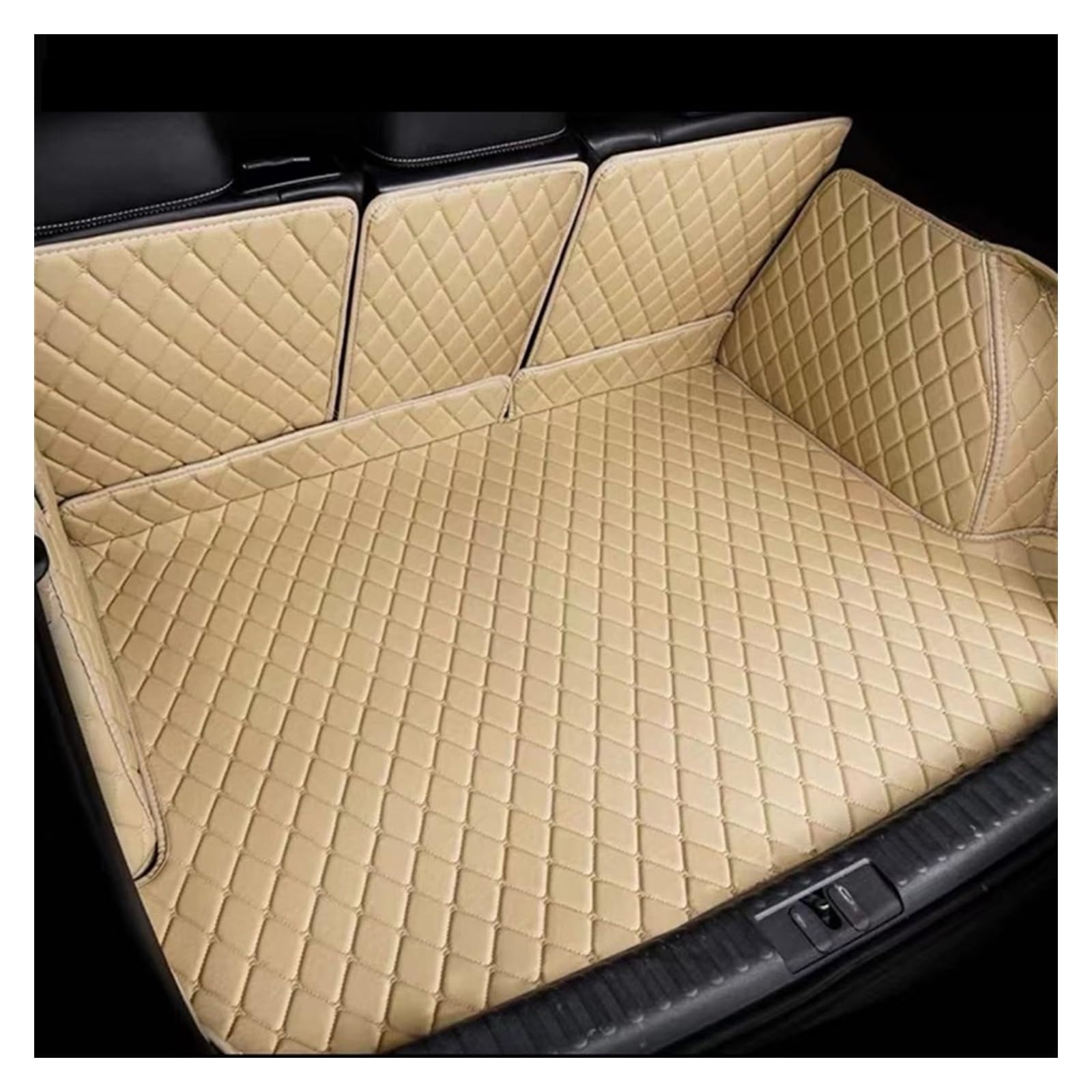 Für VW Für Tiguan 5N 2009 2010 2011 2012 2013 2014 2015 2016 Auto Stamm Matten wasserdichte Schutz Pads Auto Zubehör Kofferraummatte Kofferraumschutz Matte(Beige,Full Cover) von DZSYANJIASM