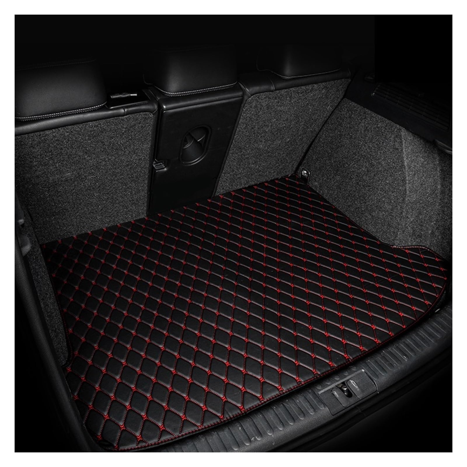 Kofferraum Matte Für A3 Für Sportback 2008 2009 2010 2011 2012 2013 Cargo-Liner Teppich Innen Teile Zubehör Abdeckung Kofferraummatte Kofferraumschutz Matte(Schwarz Rot,1pc) von DZSYANJIASM