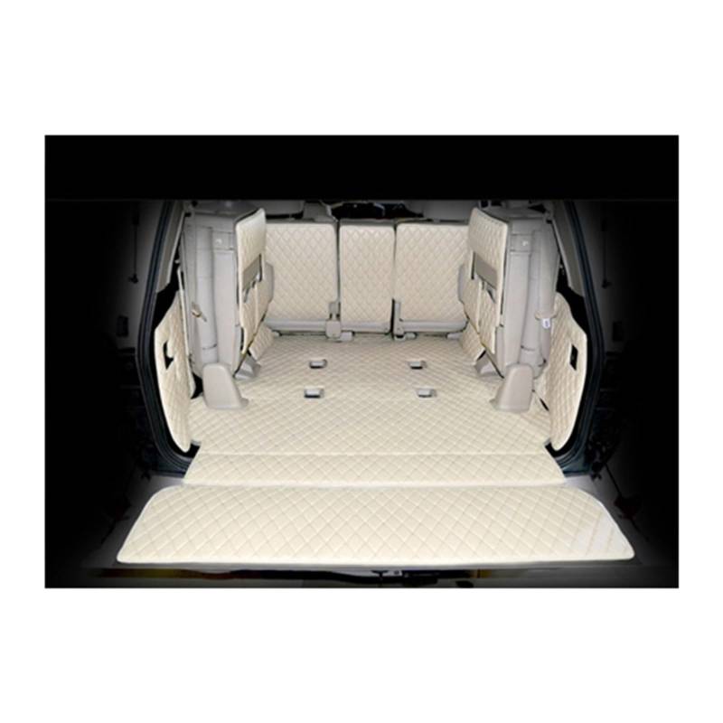 Kompletter Satz Kofferraummatten Für Lexus LX 570 7 Sitze 2020–2007 wasserdichte Kofferraumteppiche Cargo-Mat-Matten Für LX570 2018 Kofferraummatte Kofferraumschutz Matte(Beige) von DZSYANJIASM