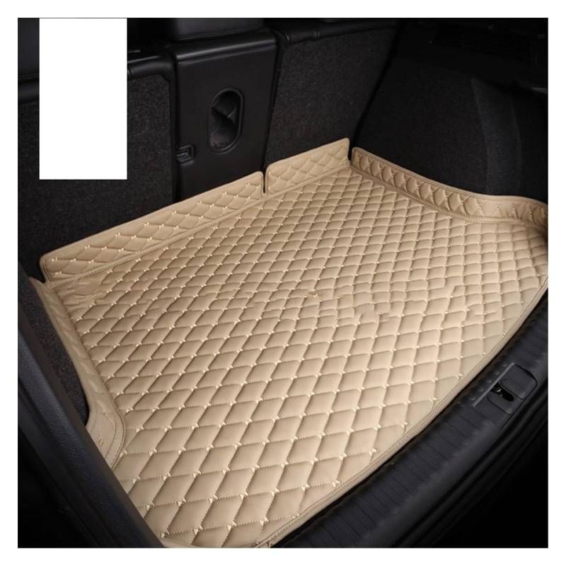 Leder Material Kofferraum Matten Für Nissan Für X-Trail T31 2014 2015 2016 2017 2018 2019 2020 5 Sitze Cargo-Mat Zubehör Kofferraummatte Kofferraumschutz Matte(BEIG Gold,1 Stück) von DZSYANJIASM