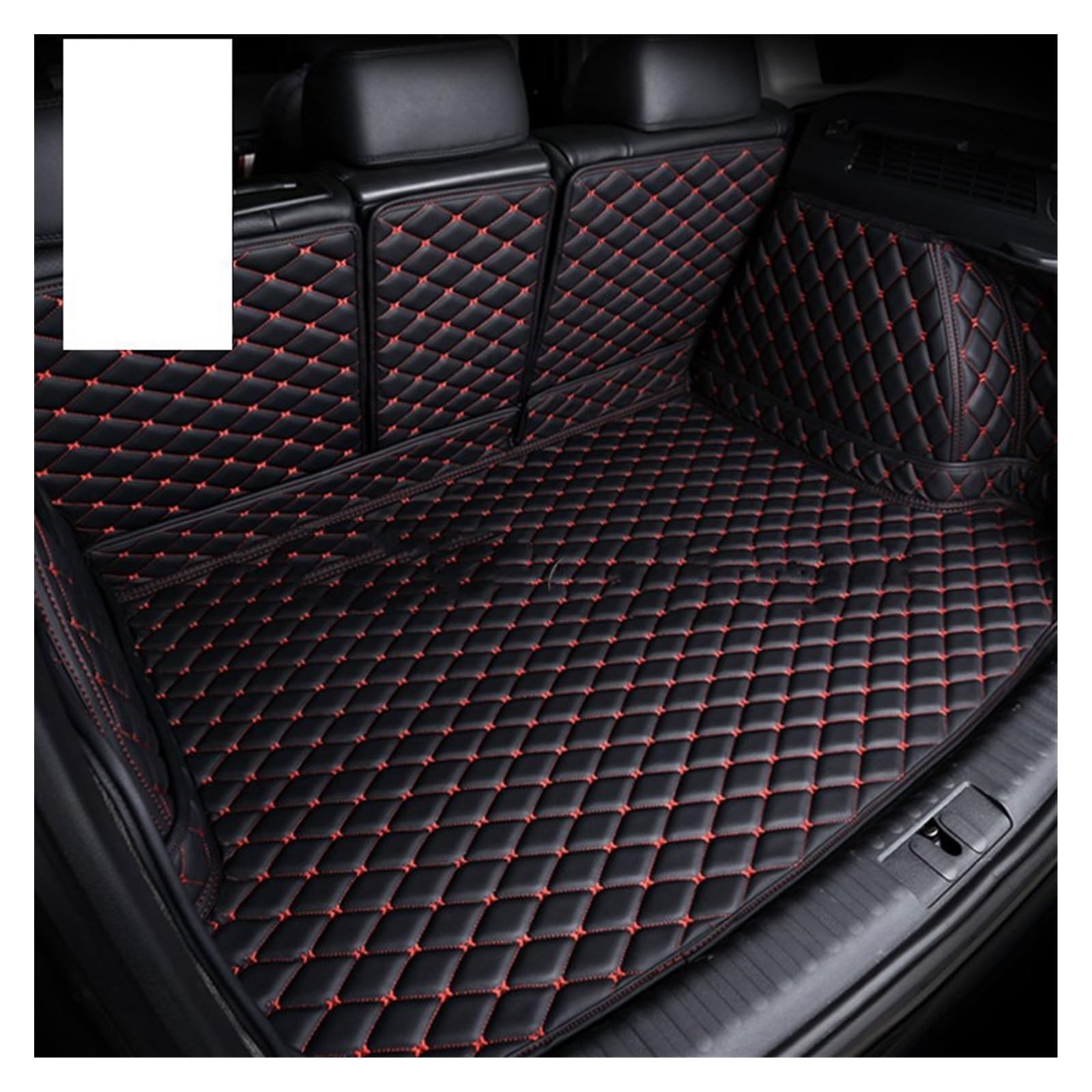 Leder Material Kofferraum Matten Für Nissan Für X-Trail T31 2014 2015 2016 2017 2018 2019 2020 5 Sitze Cargo-Mat Zubehör Kofferraummatte Kofferraumschutz Matte(Schwarz Rot,5 Pcs) von DZSYANJIASM