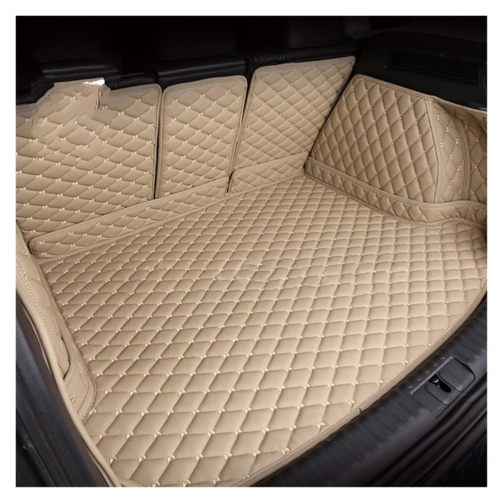 Leder Material Kofferraum Matten Für Nissan Für X-Trail T31 2014 2015 2016 2017 2018 2019 2020 5 Sitze Cargo-mat Zubehör Kofferraummatte Kofferraumschutz Matte(Beige,5pc) von DZSYANJIASM