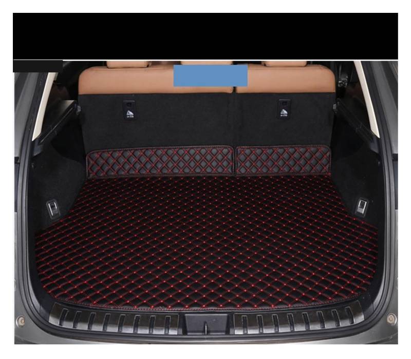 Luxus 3D Leder Kofferraum Matte Für Lexus 5 Sitze ES NX200T RX200 300 450nx 200t wasserdichte Stamm Matten Auto Zubehör Styling Kofferraummatte Kofferraumschutz Matte(Schwarz Rot,1pc) von DZSYANJIASM