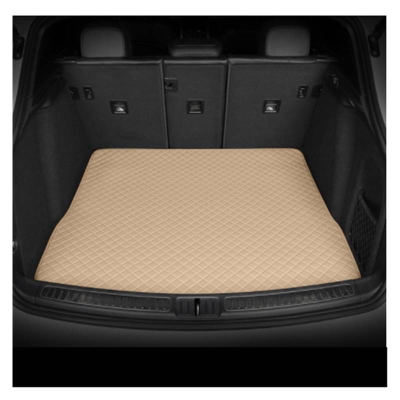 Maßgeschneiderte Kofferraummatten Aus Leder Für SEAT Alle Modelle Für Leon Für Ibiza Für Tarraco Für Ateca Für Formentor Autoteppichabdeckungen Kofferraummatte Kofferraumschutz Matte(Beige,1pc) von DZSYANJIASM