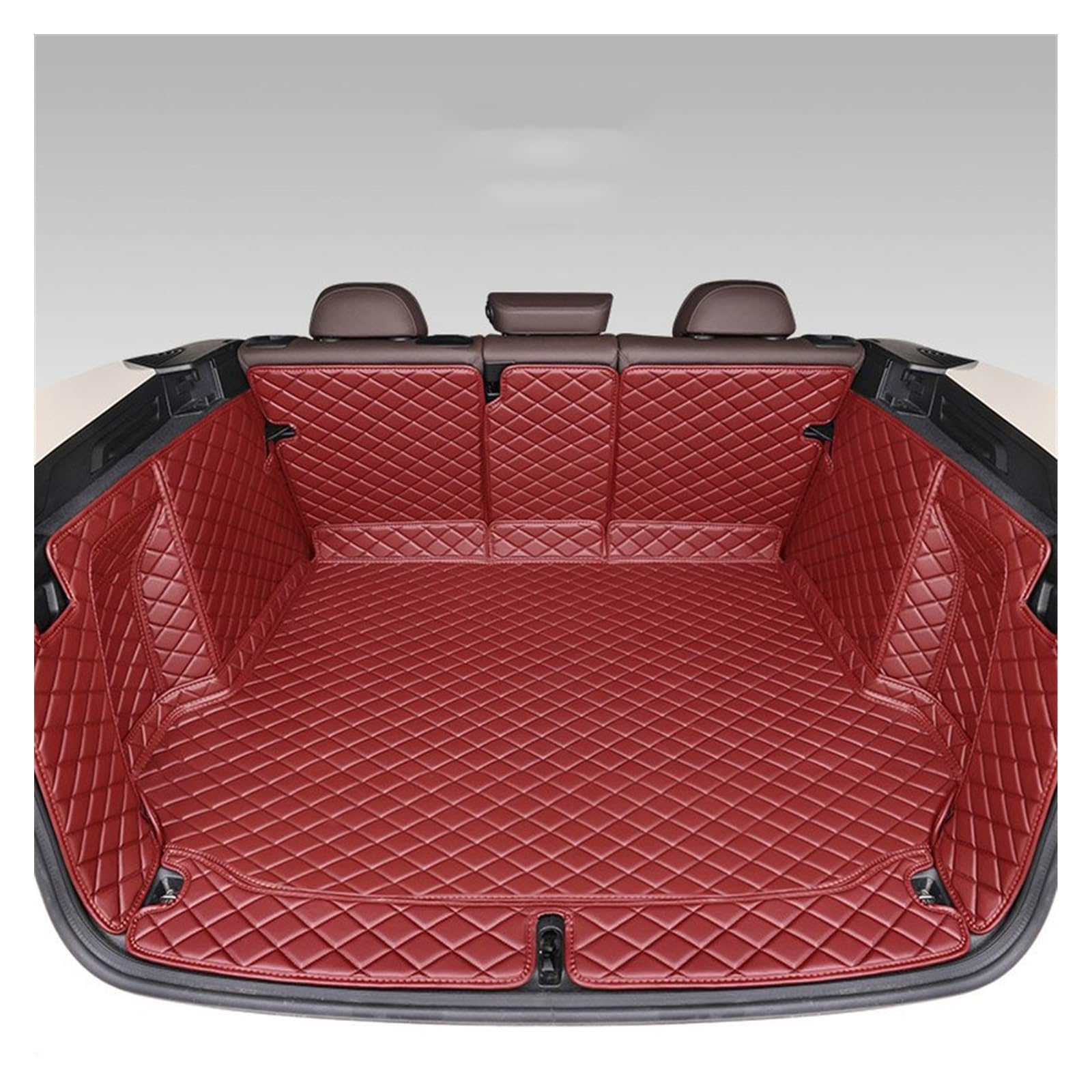 Maßgeschneiderte Leder-Kofferraummatten Für Suzuki Für Swift 2005 2006 2007 2008 2009 2010 2011 2012 2013 2018 Cargo Mat Zubehör Kofferraummatte Kofferraumschutz Matte(Rose Red,7 Pcs) von DZSYANJIASM