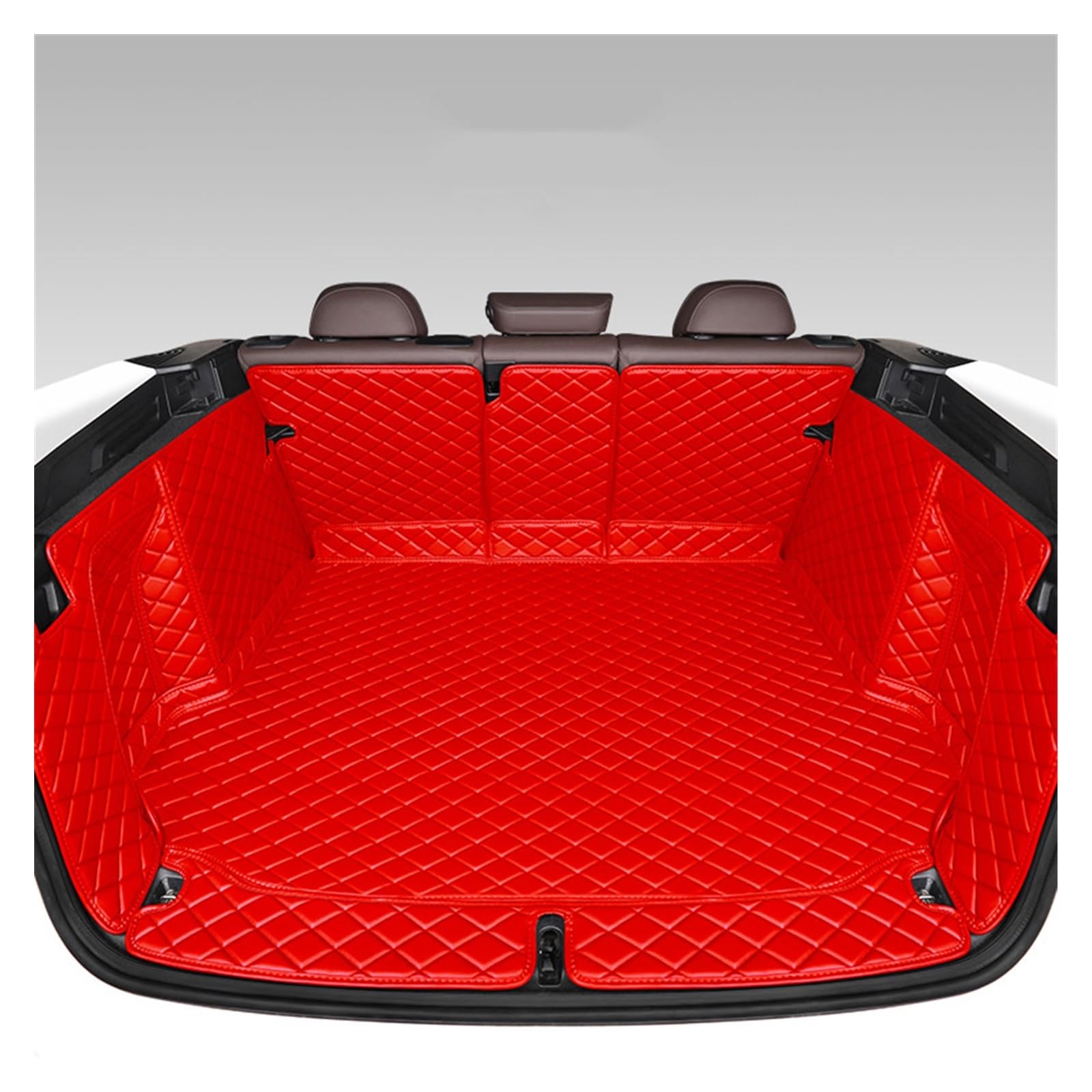 Maßgeschneiderte Leder-Kofferraummatten Für Suzuki Für Swift 2005 2006 2007 2008 2009 2010 2011 2012 2013 2018 Cargo Mat Zubehör Kofferraummatte Kofferraumschutz Matte(Rot,7 Pcs) von DZSYANJIASM