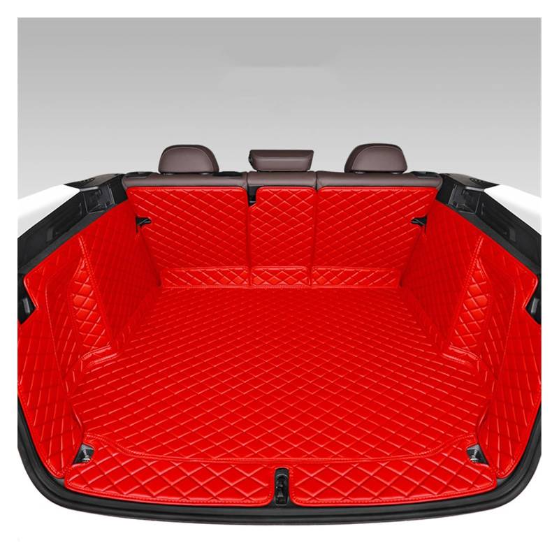 Maßgeschneiderte Leder-Kofferraummatten Für Suzuki Für Swift 2005 2006 2007 2008 2009 2010 2011 2012 2013 2018 Cargo Mat Zubehör Kofferraummatte Kofferraumschutz Matte(Rot,7 Pcs) von DZSYANJIASM