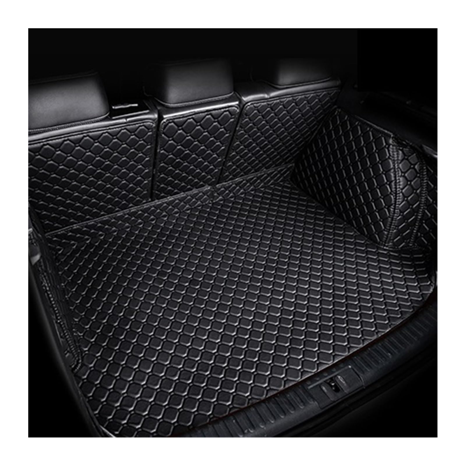 wasserdichte Leder Custom Trunk Automatten Für Infiniti Q70L 2013-2017 Non-Hybrid Rear Trunk Mat Tray Teppich Schlamm Kofferraummatte Kofferraumschutz Matte(Schwarz,Full Cover) von DZSYANJIASM