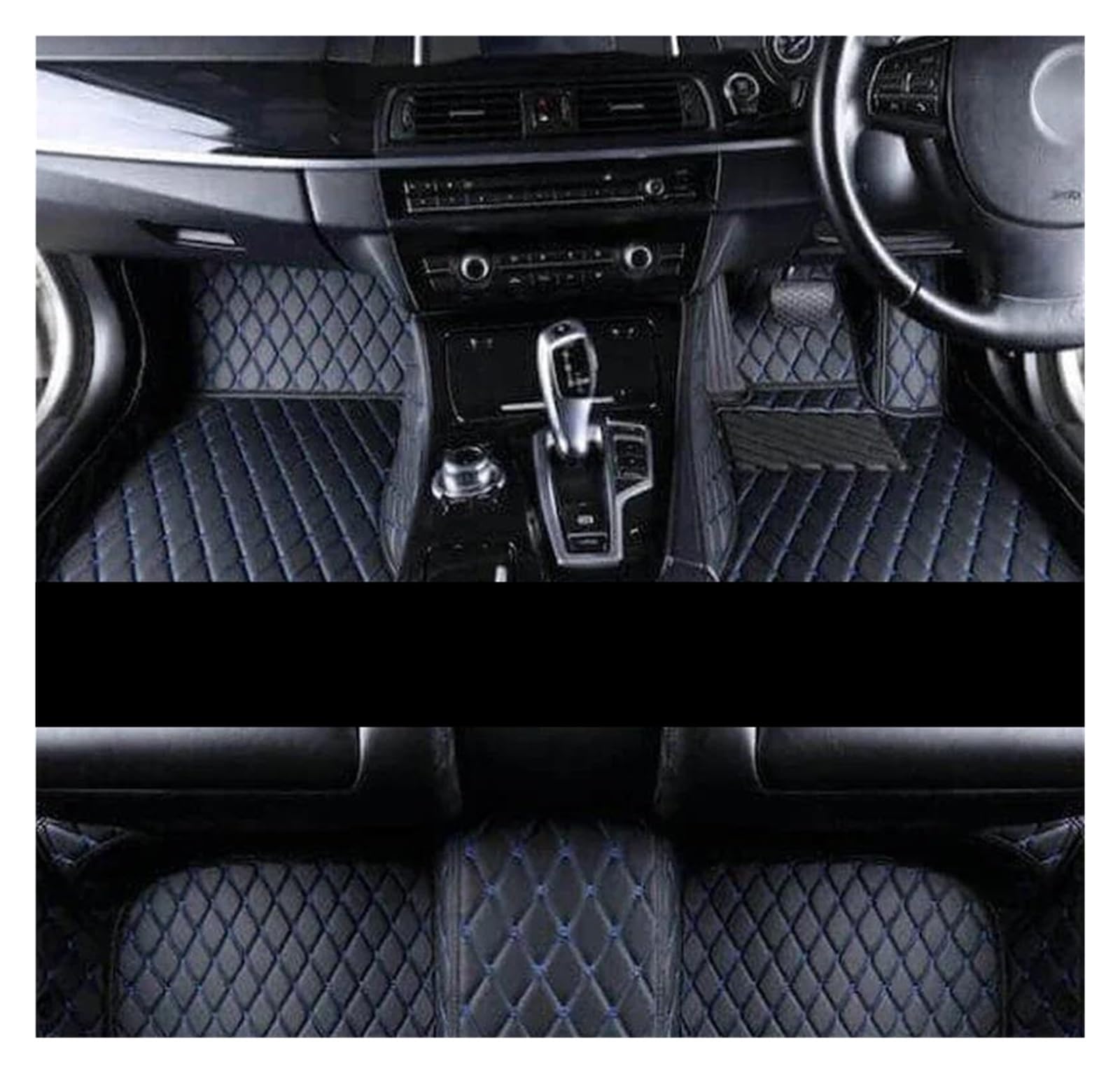 Auto Fußmatten Auto-Bodenmatte für Corsa D 2007-2014 wasserdichter Teppich Auto-Fußmattenboden Innendekoration Autozubehör fussmatten Auto(RHD Bk Blue) von DZSYBUIGB