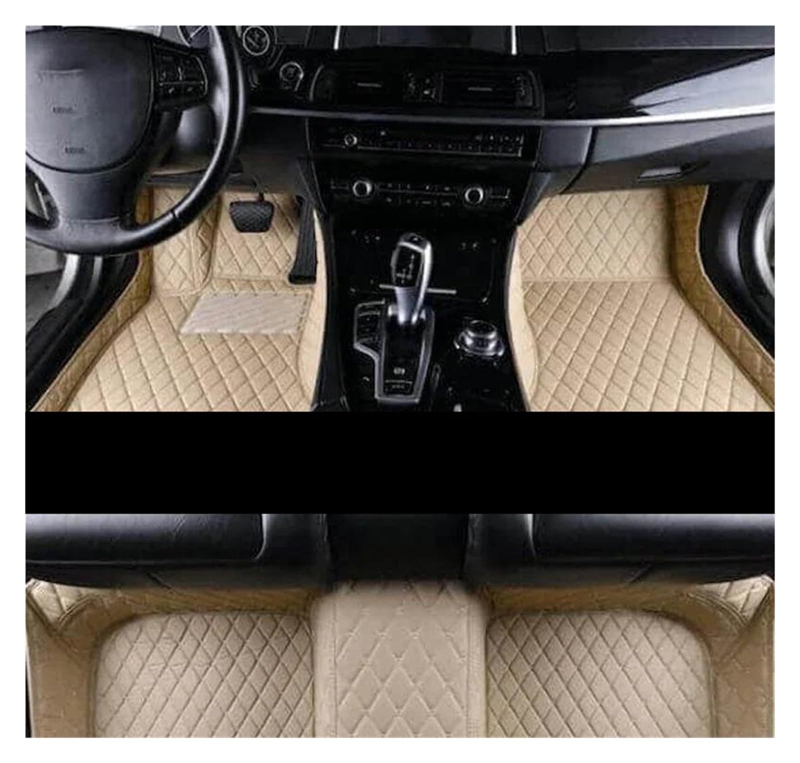 Auto Fußmatten Auto-Fußmatten für Megan 3 2008-2014 Center Auto-Innenausstattung Lederteppiche Teppiche Fußpolster fussmatten Auto(Lhd Beige) von DZSYBUIGB