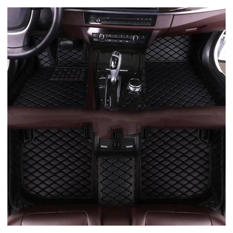 Auto Fußmatten Auto-Fußmatten für SEAT für Altea 2006-2011 Kit-Set Wasserdichter Teppich Luxus-Ledermatte Komplettset Autozubehör fussmatten Auto(3pc Black) von DZSYBUIGB