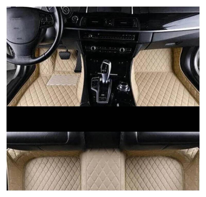 Auto Fußmatten Auto-Fußmatten für Toyota Für Avensis T250 2003-2009 Ledermatte langlebig wasserdicht Teppich Auto Teppiche Set Autozubehör fussmatten Auto(3ps Beige,LHD) von DZSYBUIGB