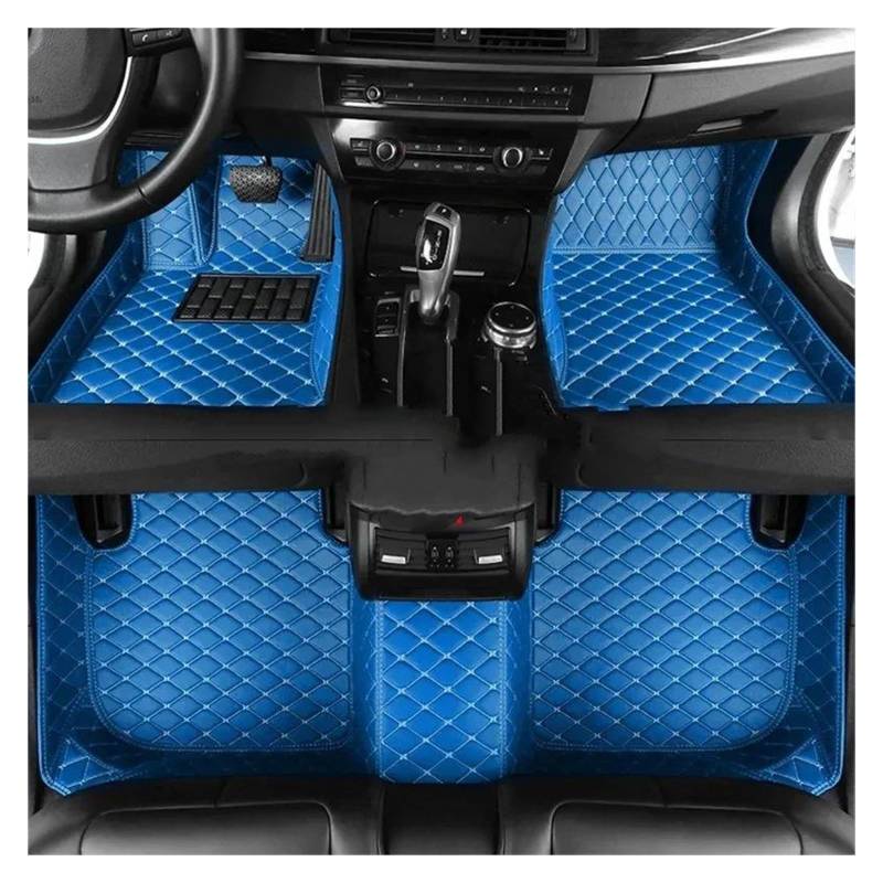 Auto Fußmatten Auto-Fußmatten für VW für Passat B7/B8 2011-2018 Kit-Set Wasserdichter Teppich Leder Komplettset Autozubehör fussmatten Auto(3pc Blue) von DZSYBUIGB