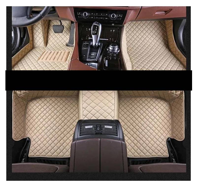 Auto Fußmatten Custom Car Fußmatten für Ford für Edge 2006-2023 Auto Teppiche Fuß Coche Zubehör fussmatten Auto(Beige) von DZSYBUIGB