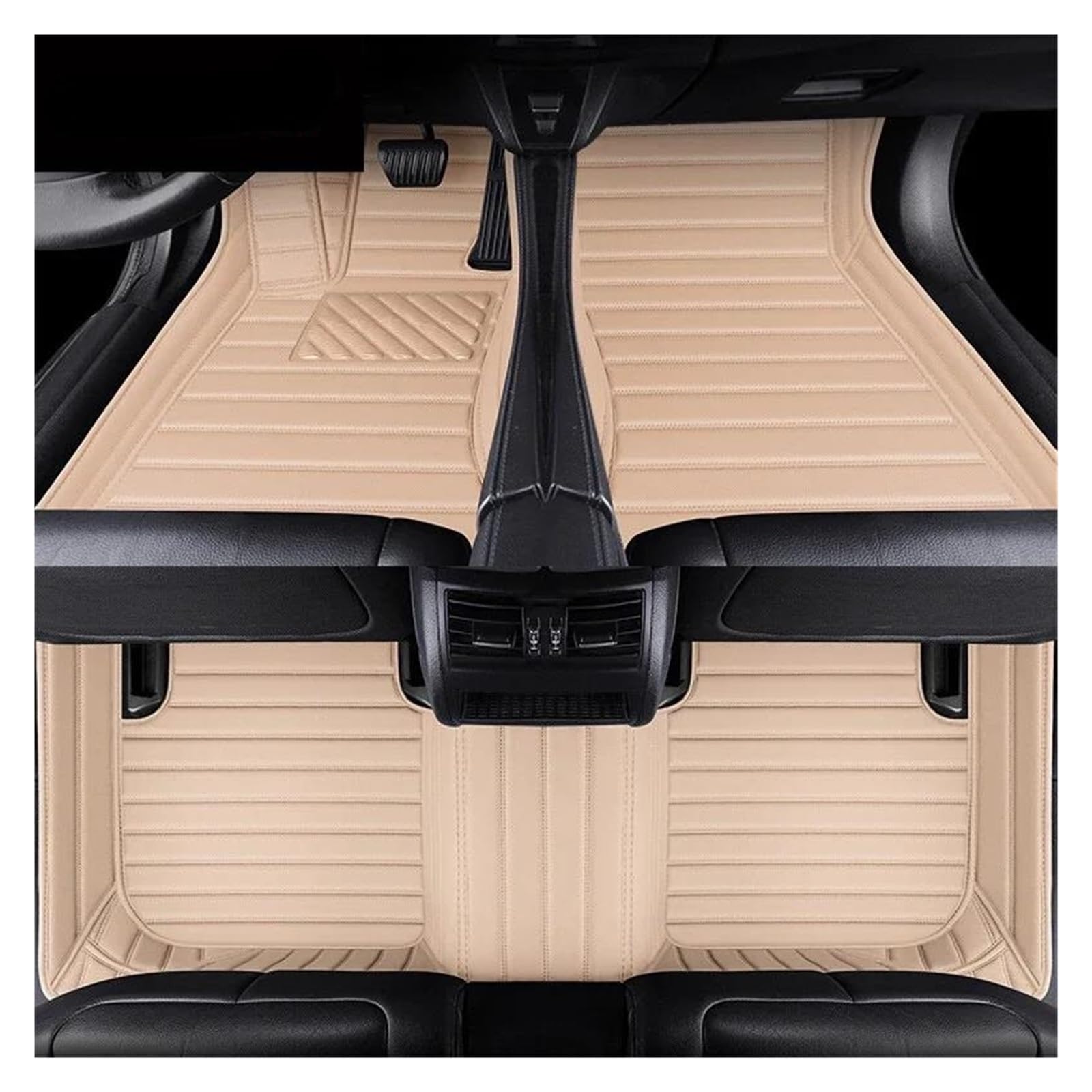 Auto Fußmatten Kunstleder-Auto-Bodenmatte für Mercedes für Benz B W245 W246 W247 2008-2023 Autozubehör fussmatten Auto(Beige 5 seat) von DZSYBUIGB