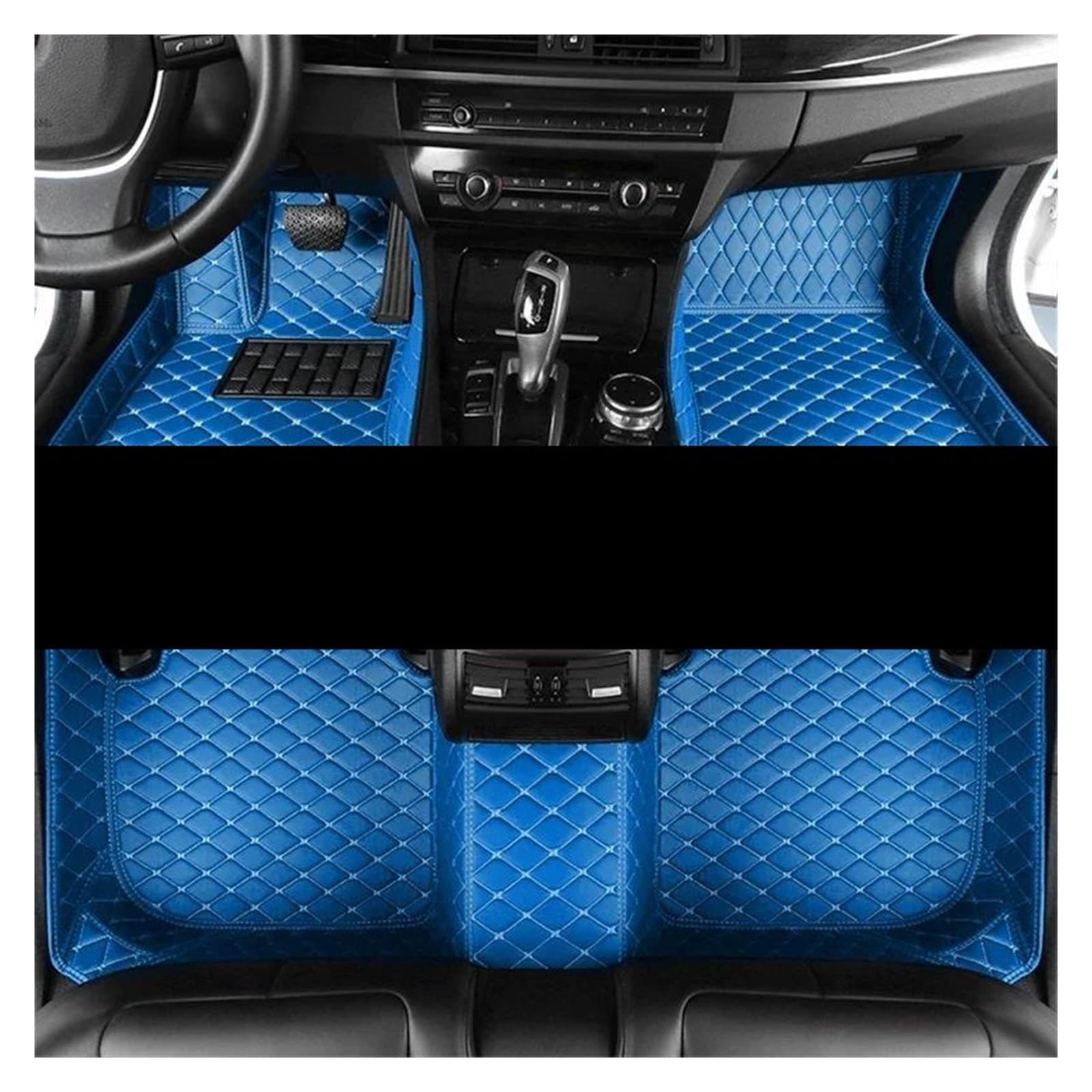 Auto Fußmatten Leder-Auto-Fußmatten für A6 C7 2012 2013 2014 2015 2016 2017 Set Autoteppiche Fußpolster fussmatten Auto(Blau,RHD) von DZSYBUIGB