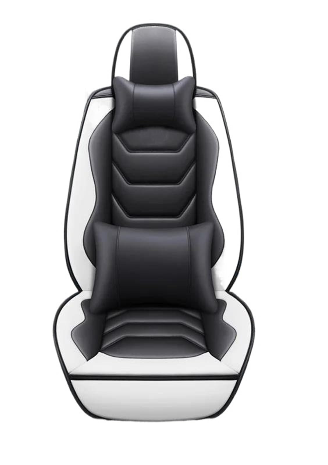 DZSYBUIGB Autositzbezüge Autositzbezüge für Nissan für Tiida für March für Qashqai J11 für Leaf für X Trail T32 Komplettset Autozubehör Auto-Schonbezüg(Bk White+Pillow) von DZSYBUIGB