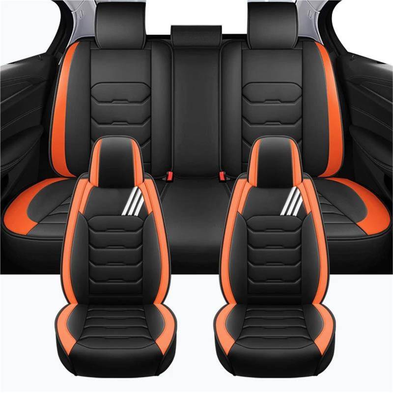 DZSYBUIGB Autositzbezüge Luxuriöses komplettes Set Autositzbezüge für Mazda für Cx5 Autozubehör, Autositzbezüge, Autositzkissen Auto-Schonbezüg(Black orange) von DZSYBUIGB