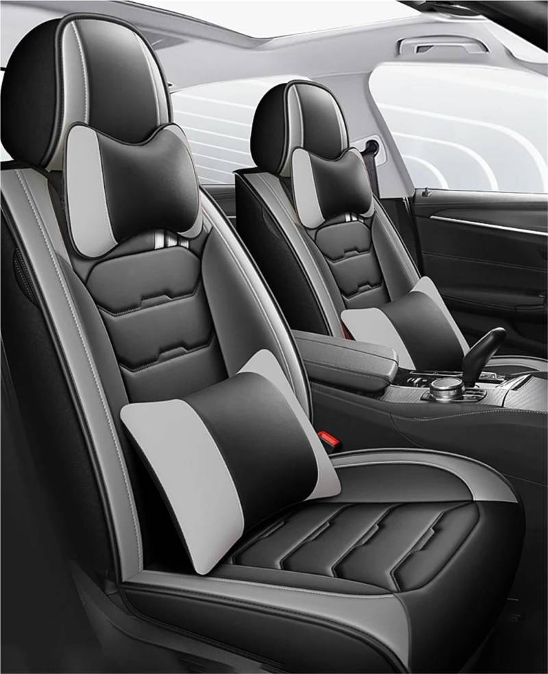 DZSYBUIGB Autositzbezüge Luxus Full Set Autositzbezüge für kIa für Ceed Jd Auto Zubehör Autositzbezüge Autositzkissen Auto-Schonbezüg(Bk Gray+Pillow) von DZSYBUIGB