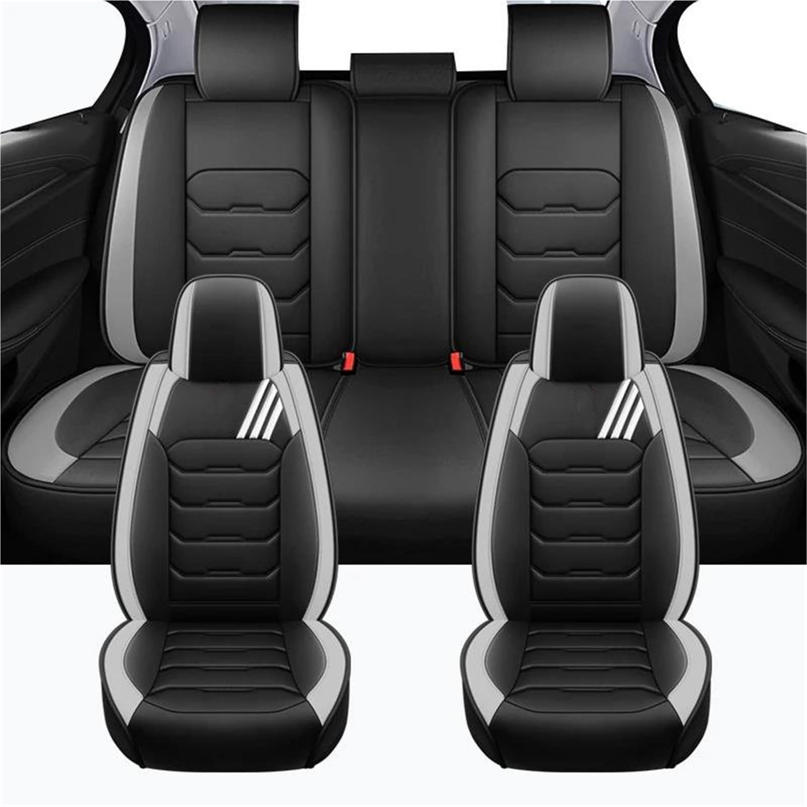 DZSYBUIGB Autositzbezüge Luxus Full Set Autositzbezüge für kIa für Ceed Jd Auto Zubehör Autositzbezüge Autositzkissen Auto-Schonbezüg(Black Gray) von DZSYBUIGB