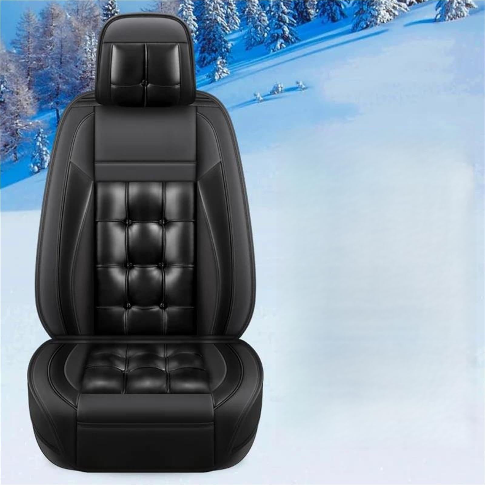 DZSYBUIGB Autositzbezüge Luxus Leder Auto Sitz Abdeckung Für Dacia Für Duster Auto Sitzbezüge Auto Sitzkissen Zubehör Auto-Schonbezüg(Black 5PCS) von DZSYBUIGB