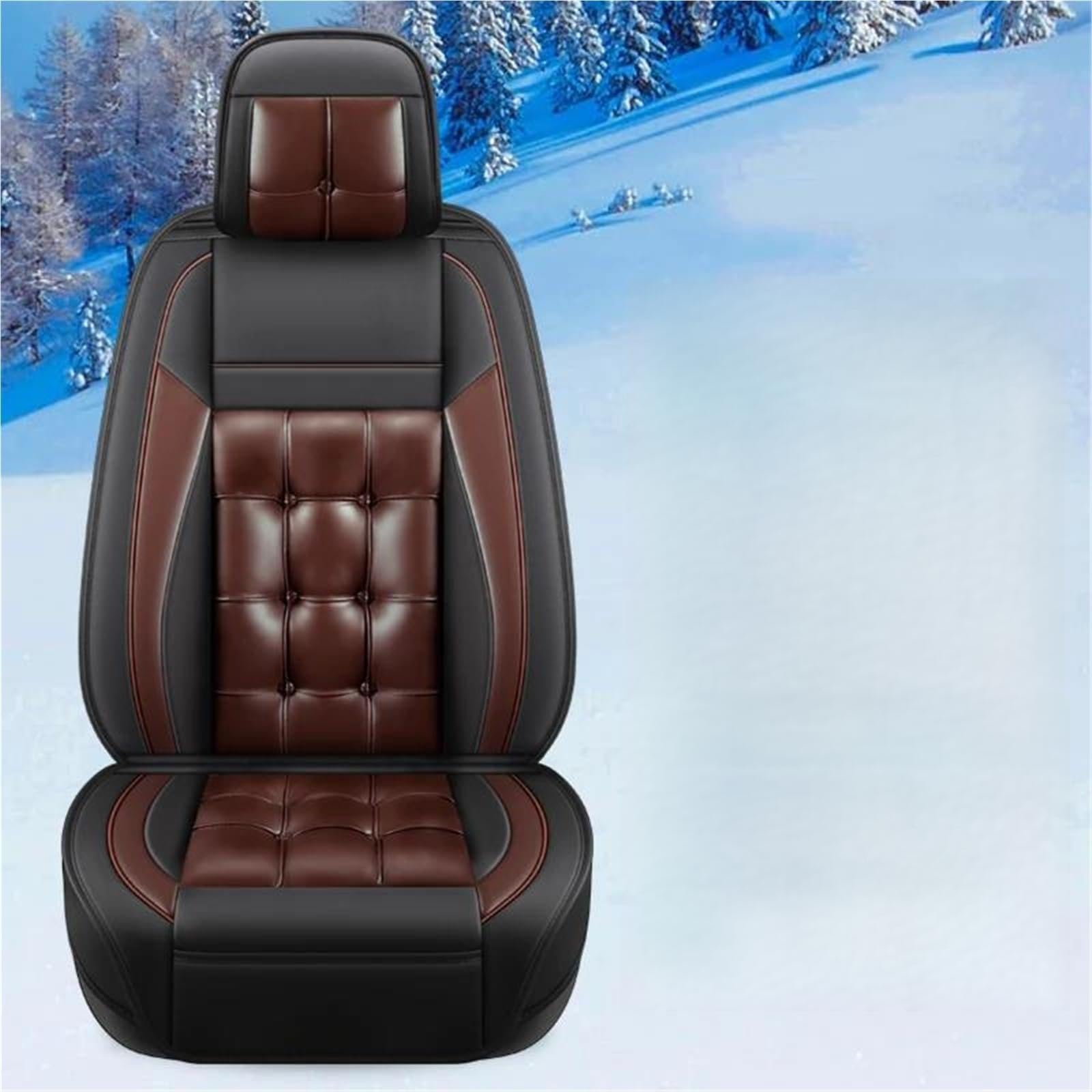 DZSYBUIGB Autositzbezüge Luxus Leder Auto Sitz Abdeckung Für Dodge Für Caliber Auto Sitzbezüge Auto Sitzkissen Zubehör Auto-Schonbezüg(Coffee 5PCS) von DZSYBUIGB