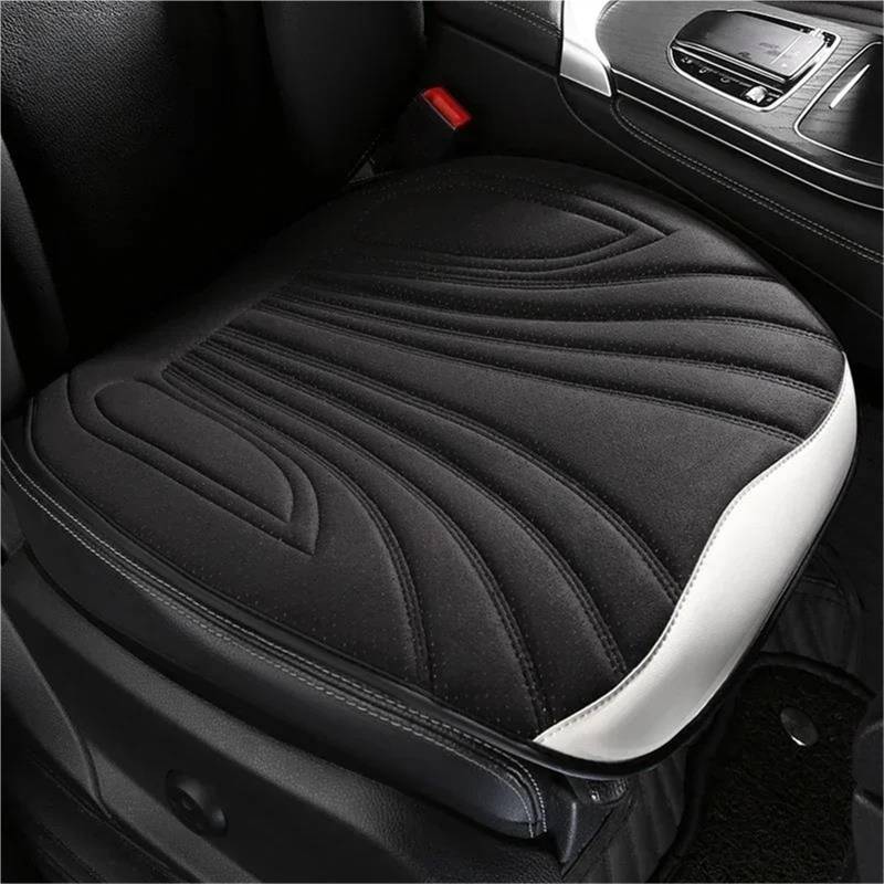 DZSYBUIGB Autositzbezüge Universal Auto Sitzbezug Vier Jahreszeiten Auto Atmungsaktive Sattel Pad Sitzbezüge für Auto Coole Sitze Abdeckung Schutz Zubehör Auto-Schonbezüg(Bk White Front seat) von DZSYBUIGB