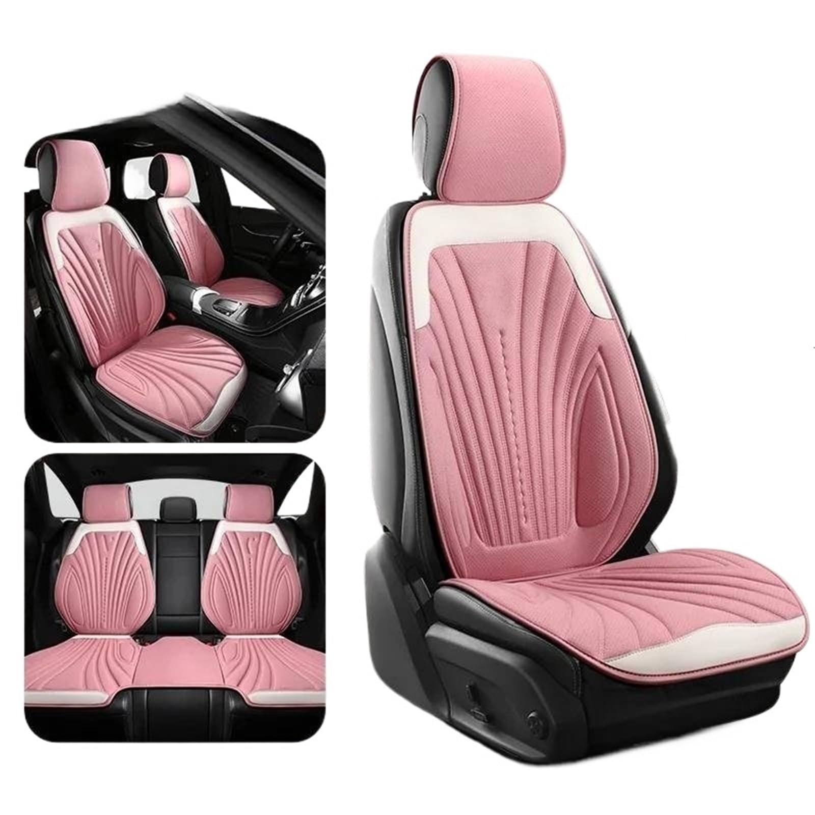 DZSYBUIGB Autositzbezüge Universal Auto Sitzbezug Vier Jahreszeiten Auto Atmungsaktive Sattel Pad Sitzbezüge für Auto Coole Sitze Abdeckung Schutz Zubehör Auto-Schonbezüg(Pink Set) von DZSYBUIGB