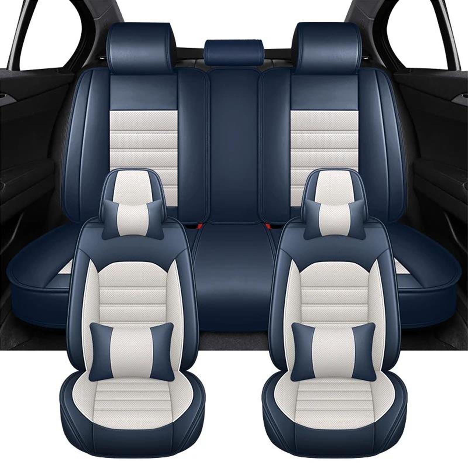 DZSYBUIGB Autositzbezüge Vollständiger Satz Autositzbezüge für Subaru für Impreza für Legacy für Forester XV für Outback für Tribeca für Gifts Autozubehör Auto-Schonbezüg(Black Blue+Pillow) von DZSYBUIGB