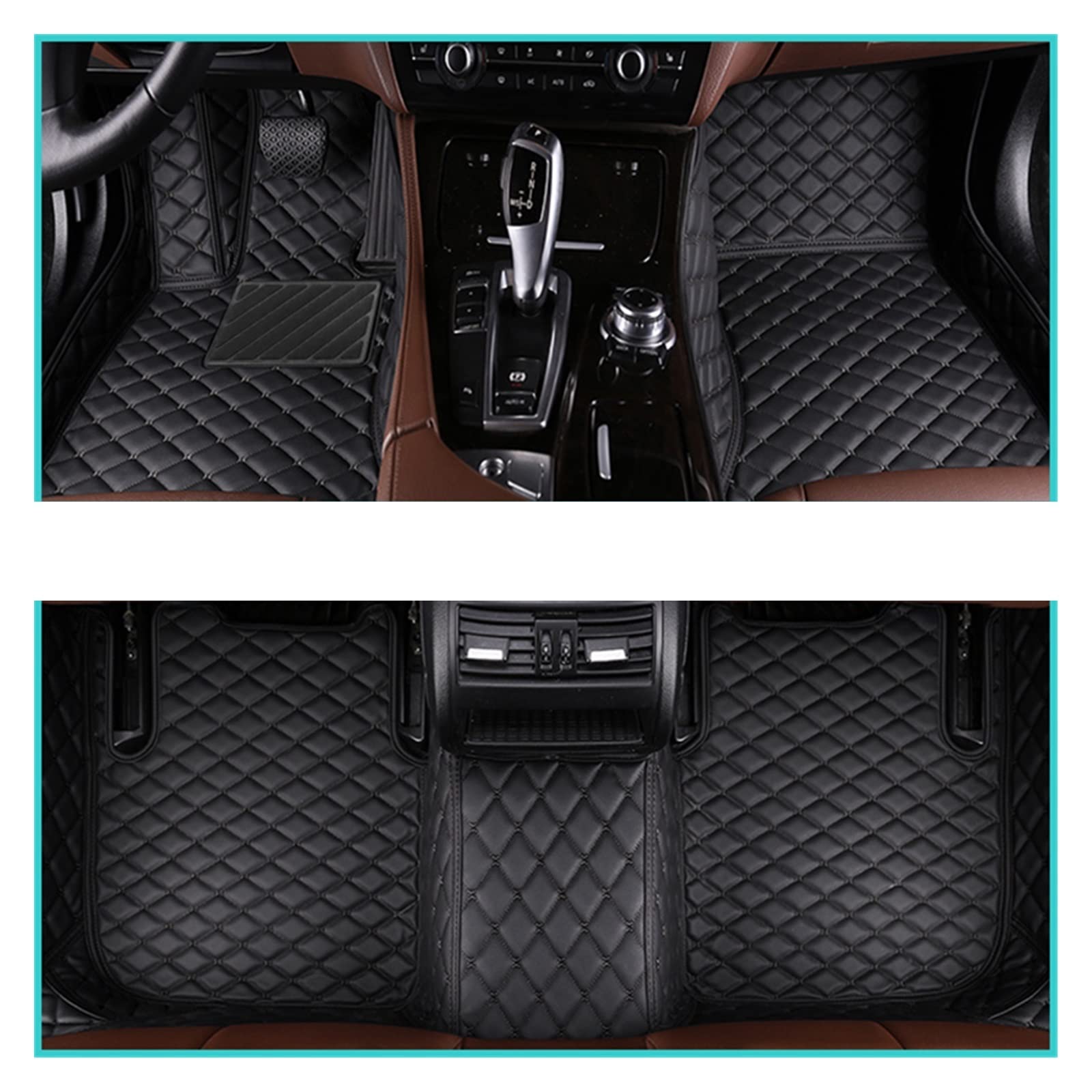 Auto Matten Auto-Fußmatten Für 5er Für E60 2004 2005 2006 Custom Auto Foot Pads Auto Teppichabdeckung Innenausstattung Automatten(Black-Black) von DZSYINGCHUSM