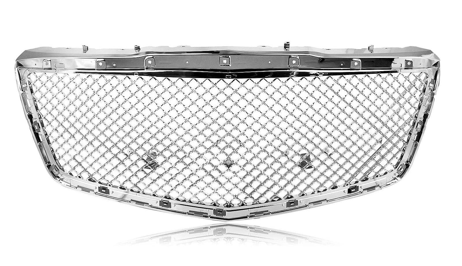 Kühlergrill Für Cadillac CTS Limousine 2014 2015 2016 2017 2018 2019 Honeycomb Stil Chrom Silber Kühlergrill Stoßstange Haube Mesh Kit Front Nieren Kühlergrill von DZSYINGCHUSM