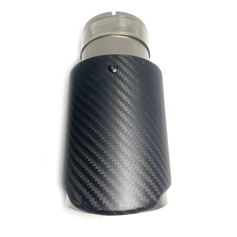 Auspuffblenden 1 Stücke Matt Carbon Fiber + Matt Edelstahl Schalldämpfer Spitze Universal Auspuff Spitze Schalldämpfer Düse Auto Auspuffblende(IN 51MM-OUT 76MM) von DZSYOHFS