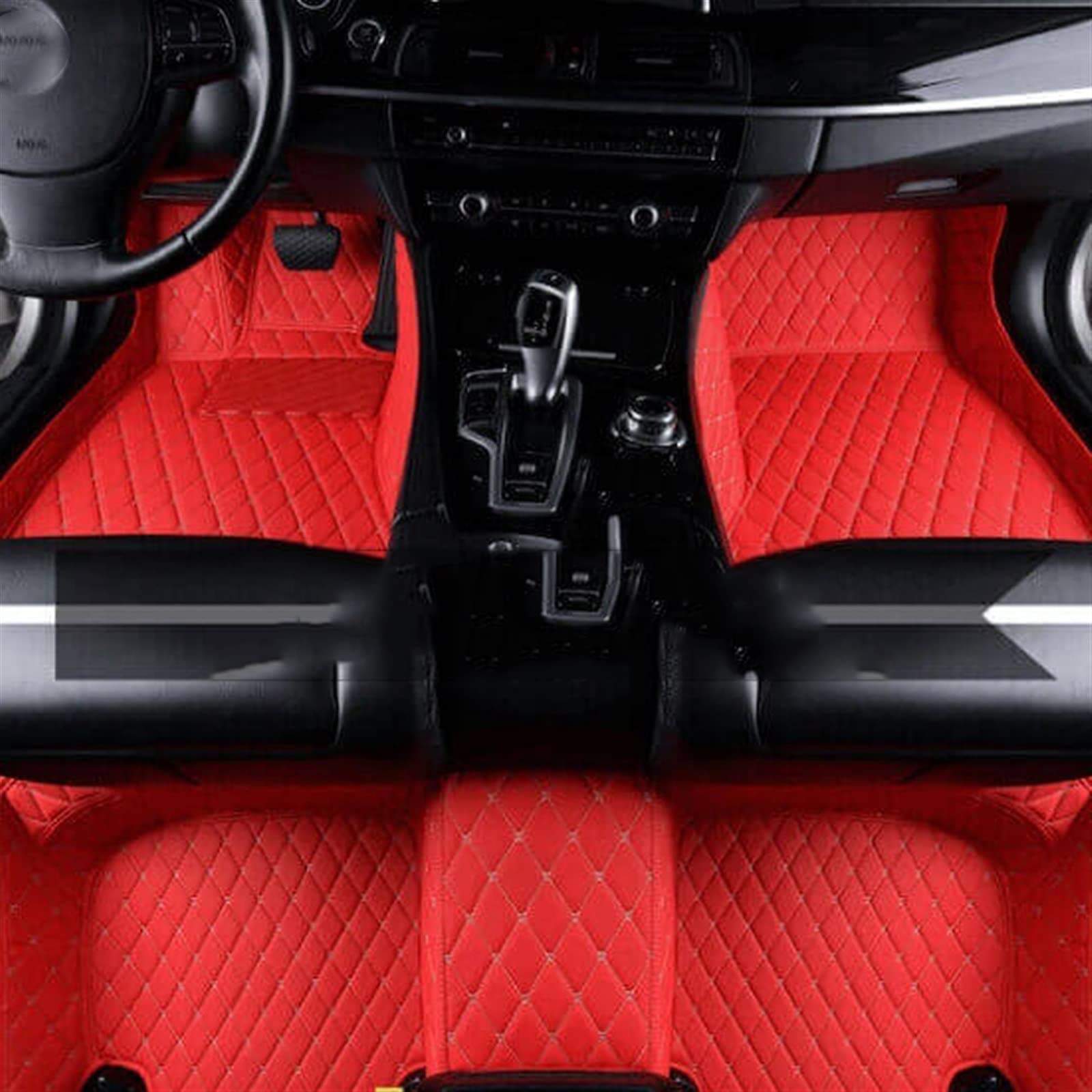 Auto-Bodenmatte Für Nissan Für Leaf 2011-2019 Teppiche Fußpolster Teppiche Zubehör Antirutschmatte Auto(Rot) von DZSYOHFS