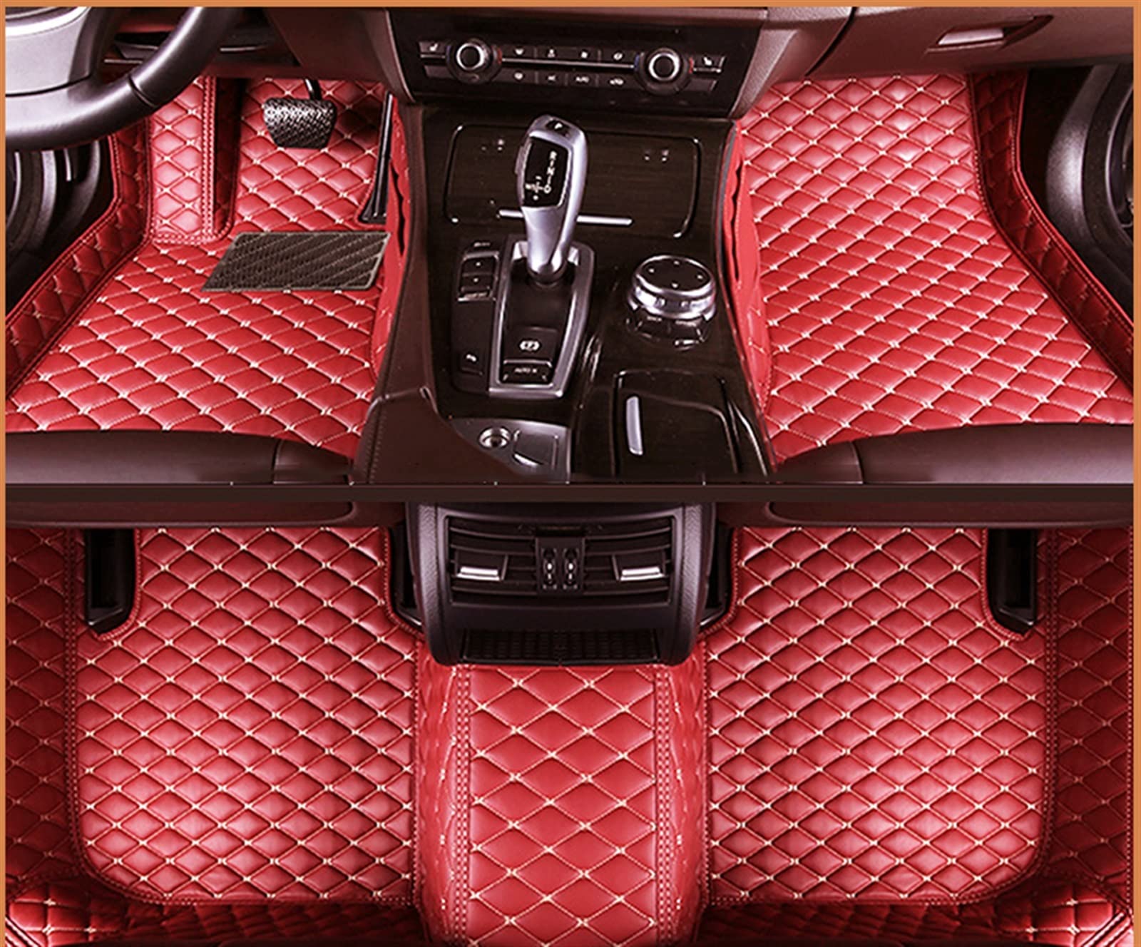 Auto-Fußmatten Custom Für Cadillac Cts Sedan Four Doors 2014 2015 2016 2017 Auto Teppich CoverAuto Foot Pads Antirutschmatte Auto(Rot) von DZSYOHFS