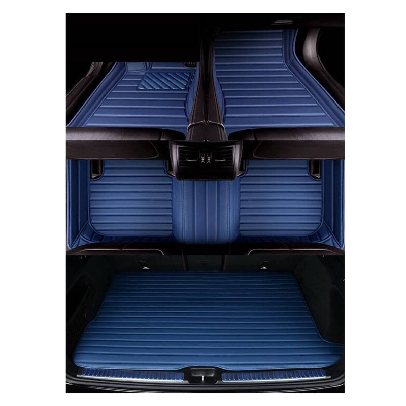 Auto-Fußmatten Custom Für Mercedes GLE W166 W167 GLC X253 GL-KLASSE GLA GLB GLK GLS Stripe Innenausstattung Antirutschmatte Auto(Blau,B) von DZSYOHFS