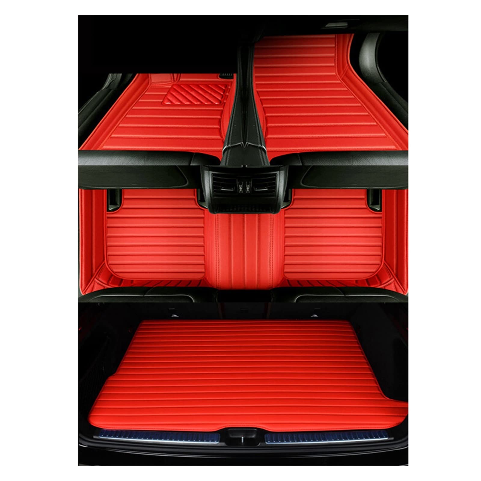 Auto-Fußmatten Für E39 E60 5er F11 G30 G31 E61 F07 F10 F18 G38 5 Touring Custom Stripe Antirutschmatte Auto(Rot,B) von DZSYOHFS