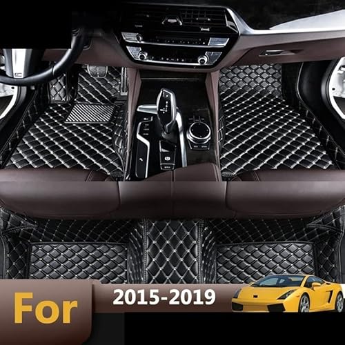 Auto-Fußmatten Für Toyota Für Highlander 2015 2016 2017 2018 2019 7 Sitze Auto Teppiche Innenraum Antirutschmatte Auto(Schwarz Rot) von DZSYOHFS