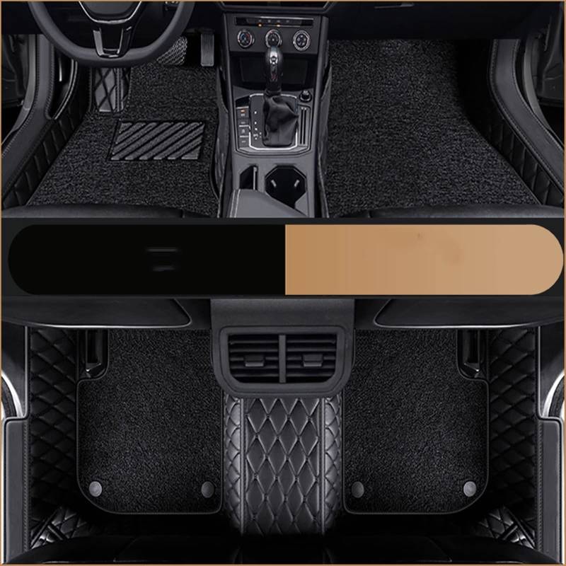 Für A3 8P Sportback 2008-2011 2012 2013 Auto Fußmatten Custom Auto Fußpolster Teppich Innenteile Antirutschmatte Auto(Black-Black) von DZSYOHFS