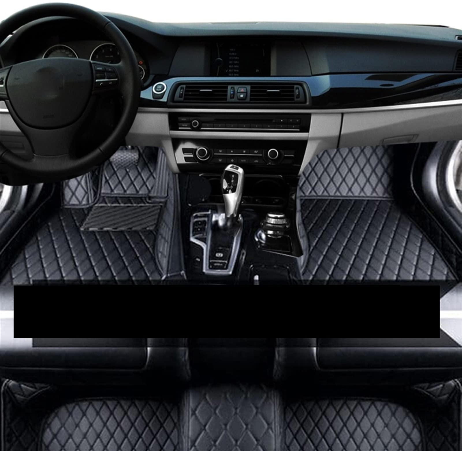 Für Hyundai Für Sonata LF MK7 2015~2019 Auto Fußmatten Teppich Luxus Abdeckungen Matten Set Lederteppich Antirutschmatte Auto(LHD Black Black) von DZSYOHFS